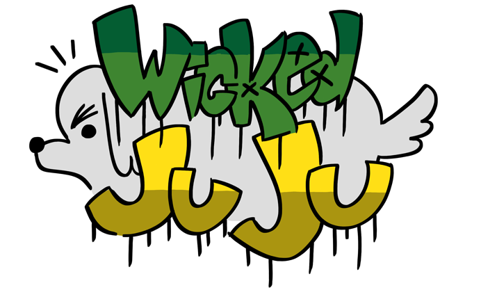 graffiti inspired Wicked Juju logo